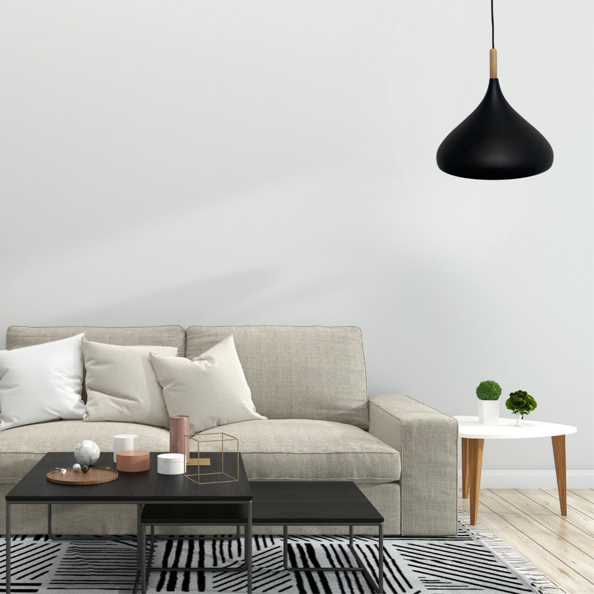 GZ LIGHTING - Lámpara Colgante de Techo 1 Luz Dochia Negra