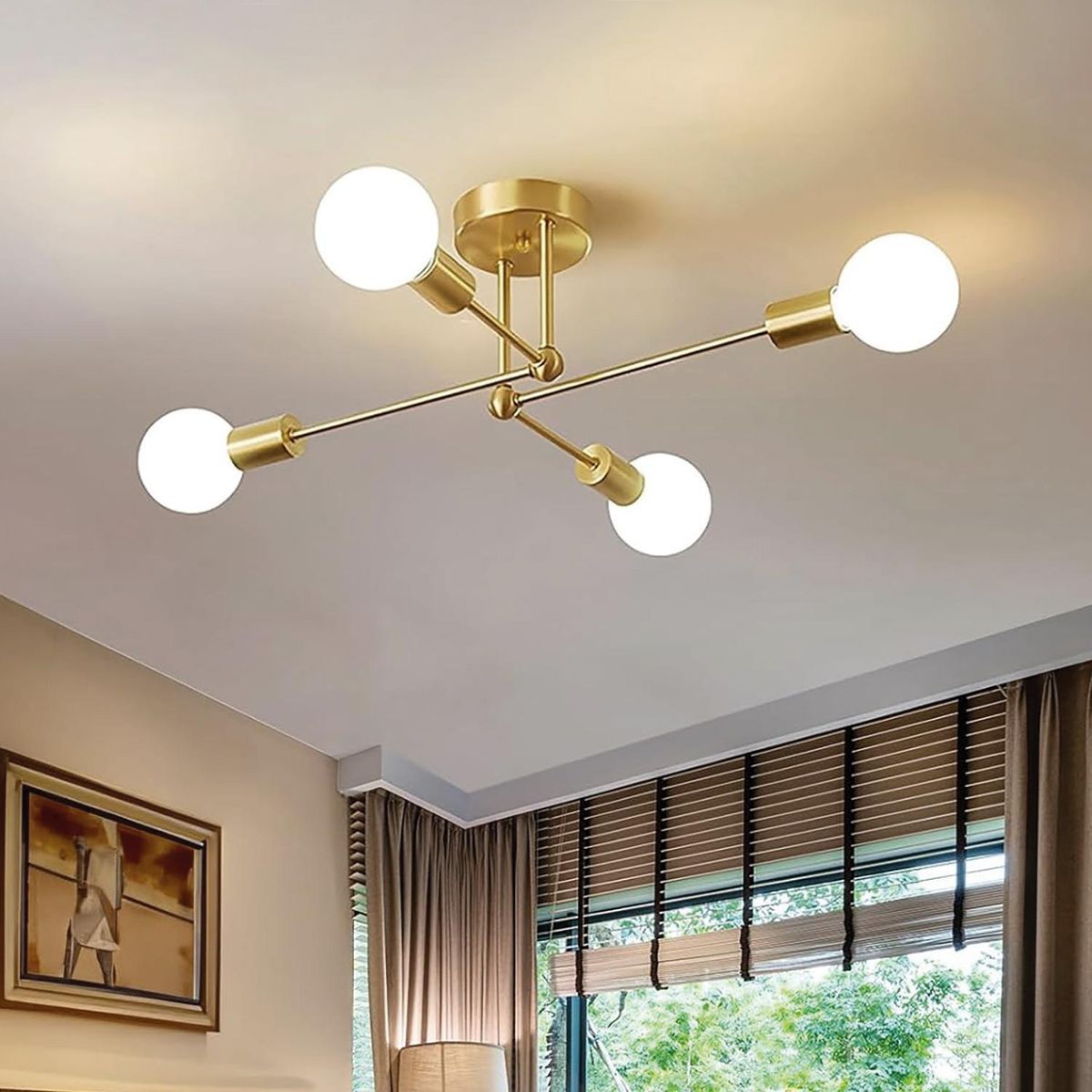 LIGHTECH - LÁMPARA COLGANTE LIZY DORADO 4L E27