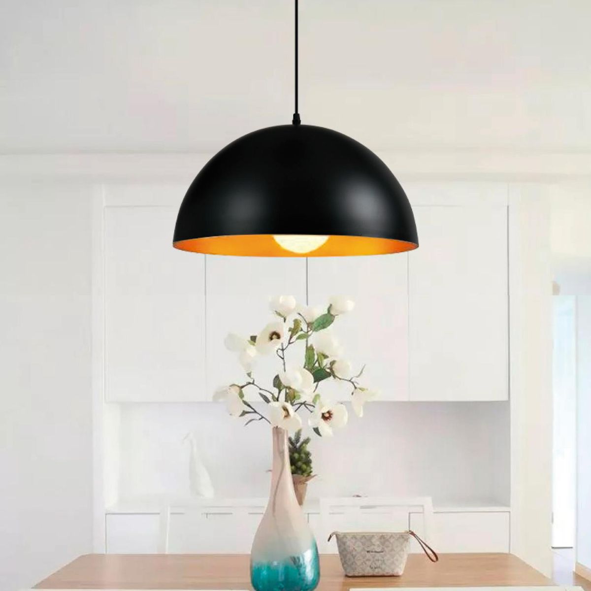 LIGHTECH - LÁMPARA COLGANTE BOWL 1L E27 NEGRA