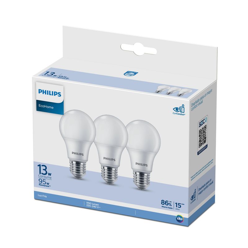 PHILIPS - Pack 3 Focos LED Ecohome 13W LF