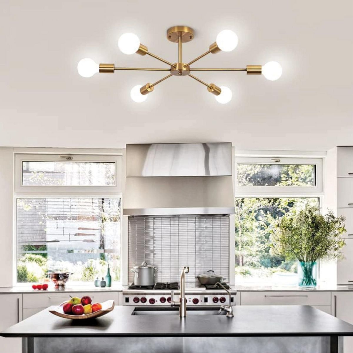 LIGHTECH - LÁMPARA COLGANTE CHIARA DORADA 6L E27