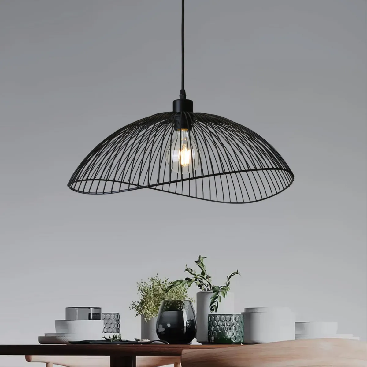 LIGHTECH - LÁMPARA COLGANTE METAL NEGRA 1L E27