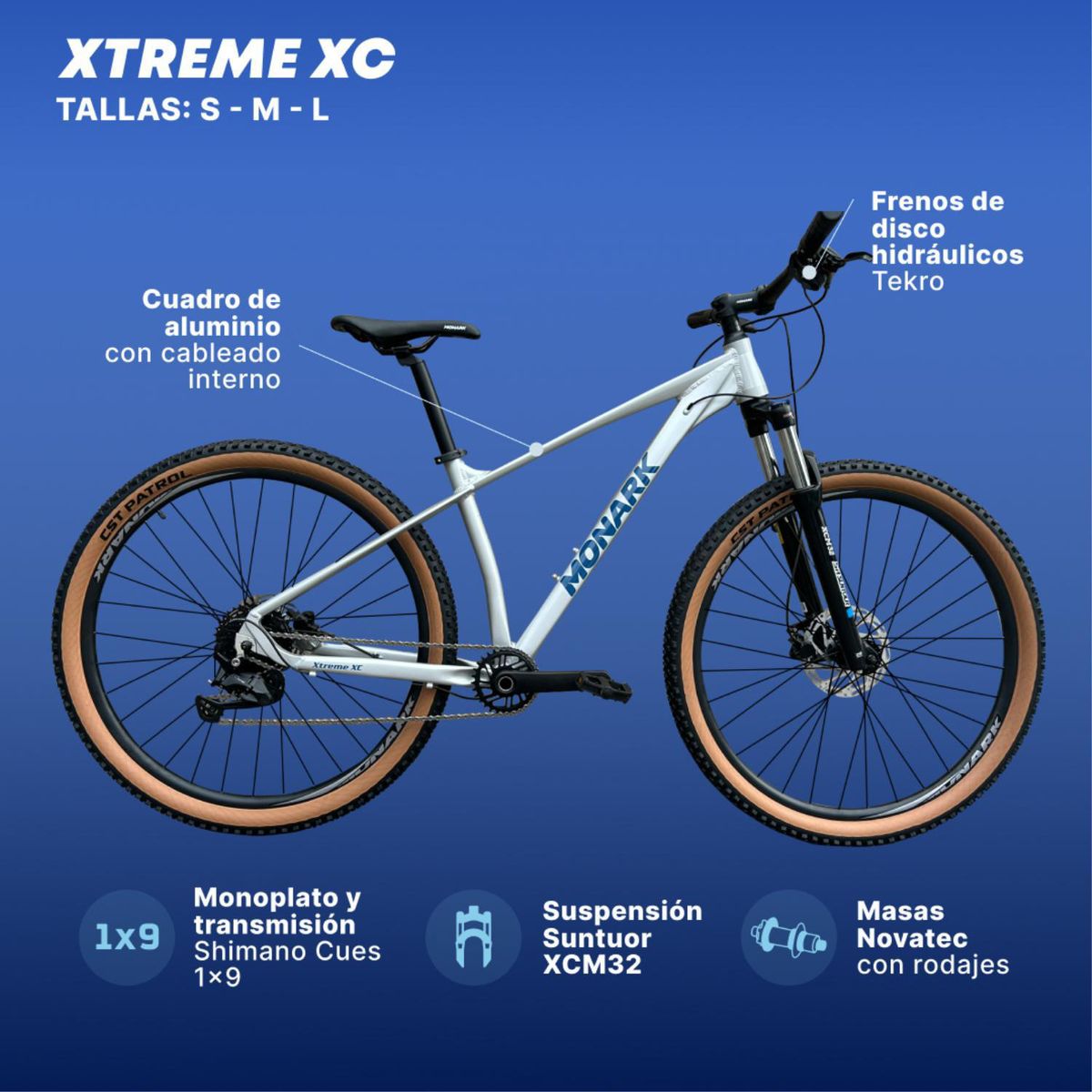 MONARK - Bicicleta Monark Xtreme Xc Aro 29" Plata S