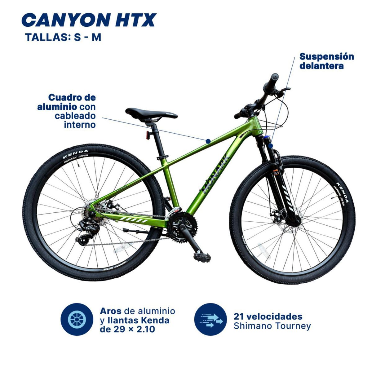 MONARK - Bicicleta Monark Canyon Htx Aro 29" Salvia M