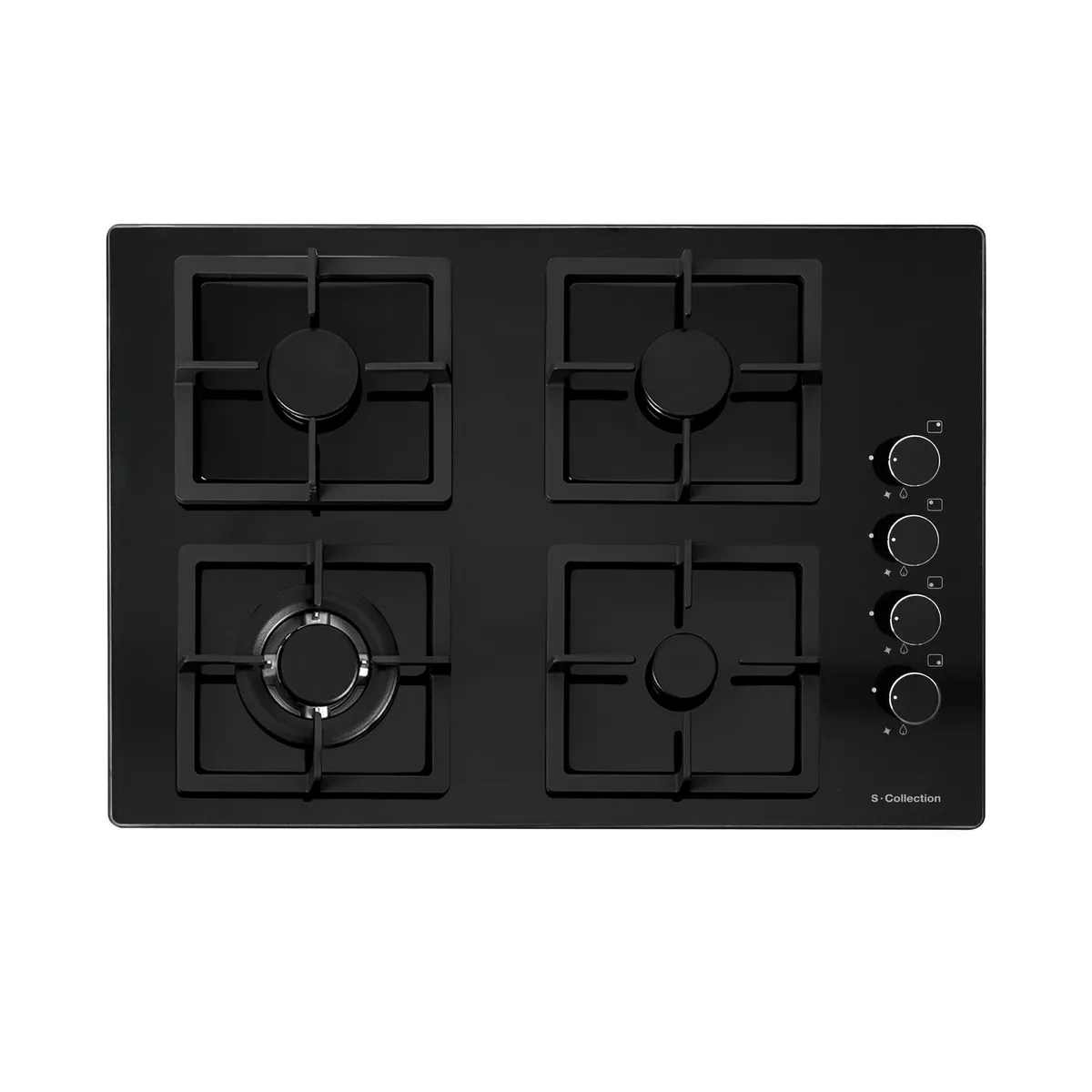 SCOLLECTION - Encimera Empotrable A Gas 4 Hornillas 60cm S-Collection SOLCO075 Negro