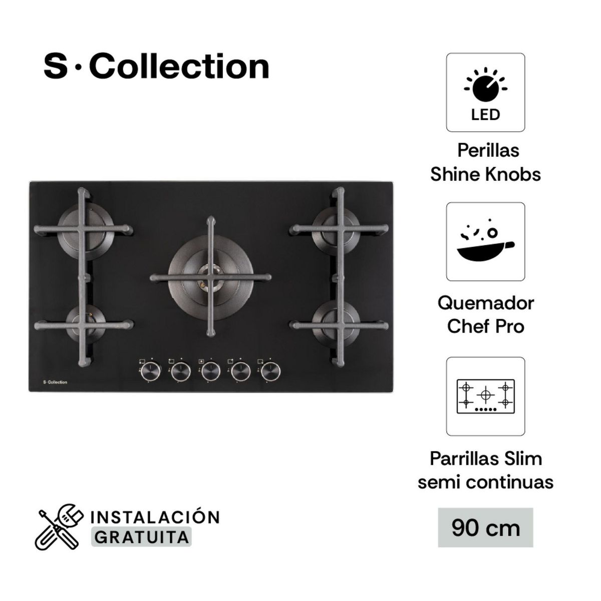 SCOLLECTION - Cocina a Gas 5 Platos SOLCO076