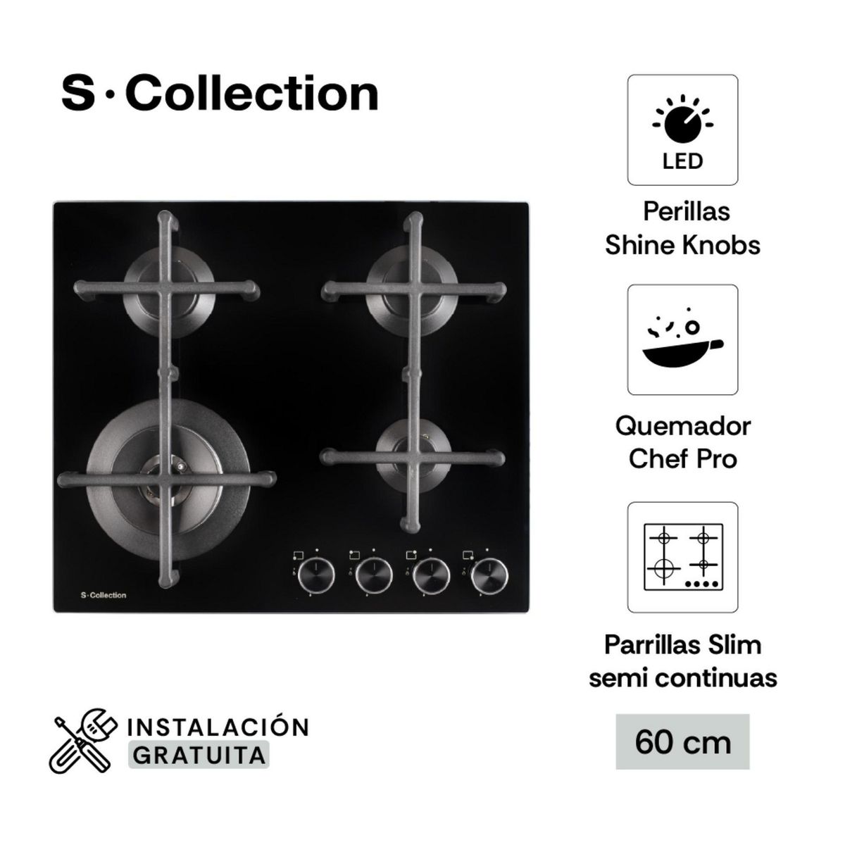 SCOLLECTION - Cocina a Gas 4 Platos SOLCO077