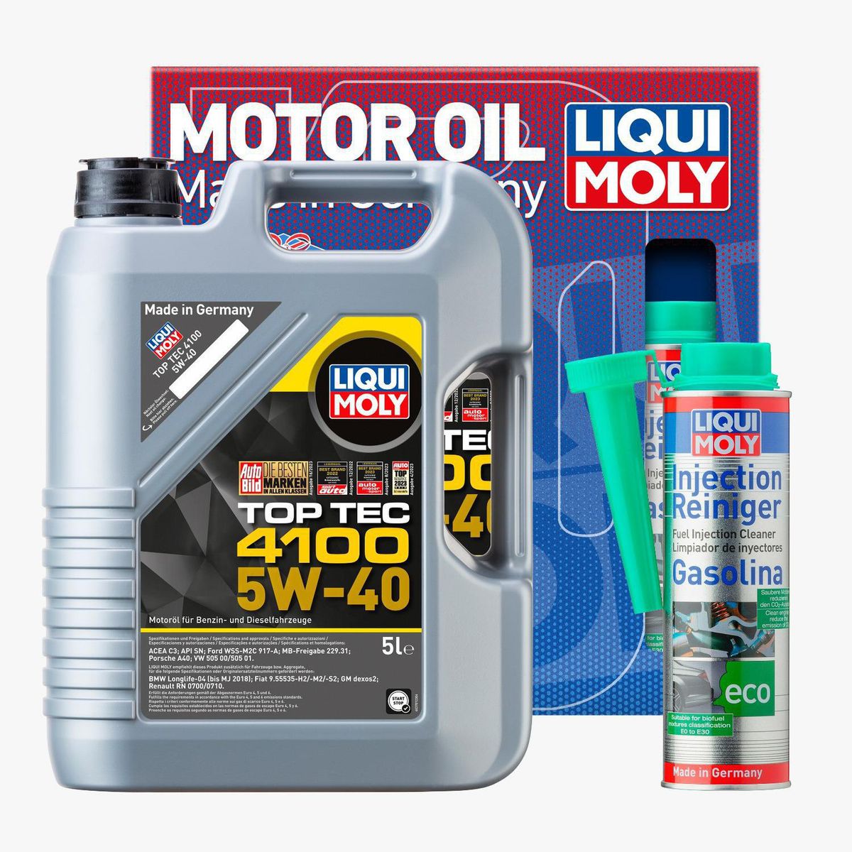 LIQUI MOLY - Pack Aceite para Motor 5W40 Top Tec + Limpiador de Inyectores Liqui Moly