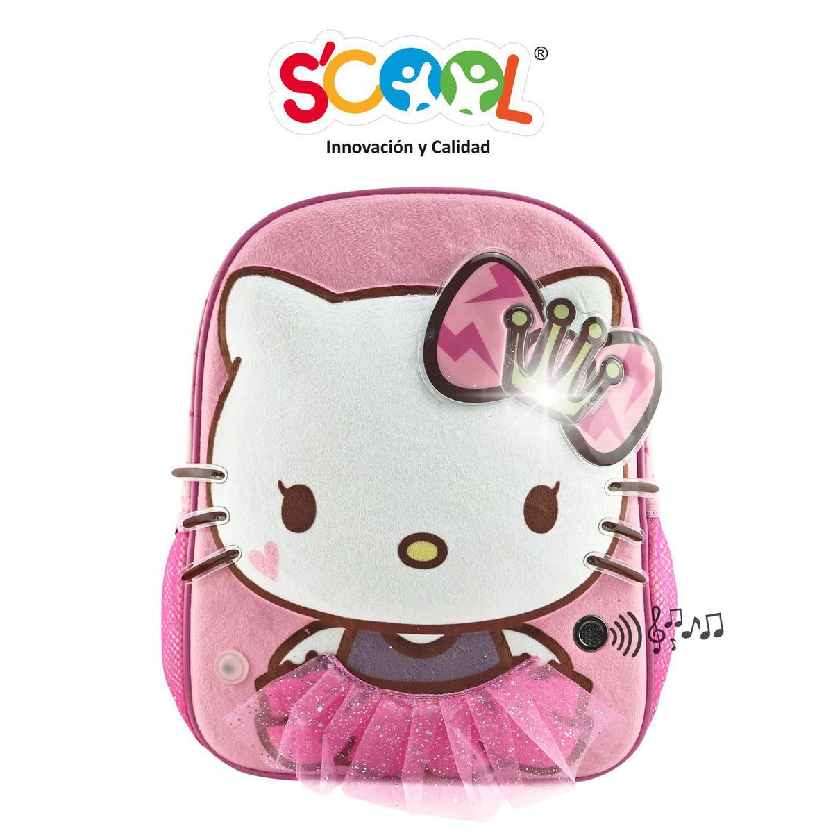 SCOOL - Set Mochila con Luces y Sonido Hello Kitty