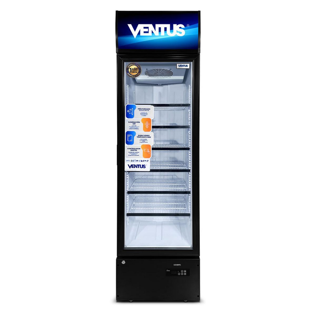 VENTUS - Visicooler 1 Puerta Vdrio 292L
