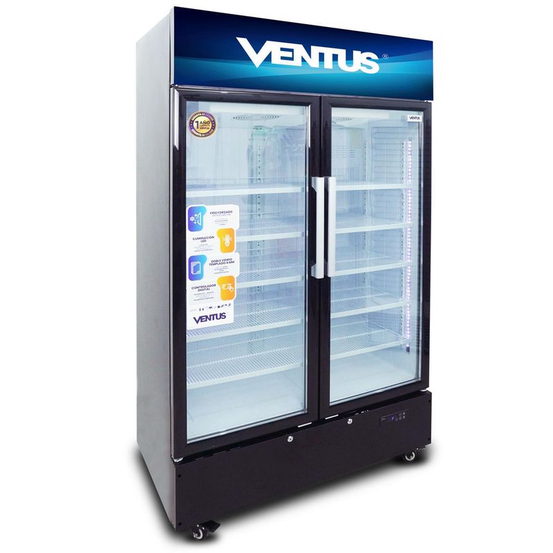 VENTUS - Visicooler Ventus 2 Puertas Vidrio 900L