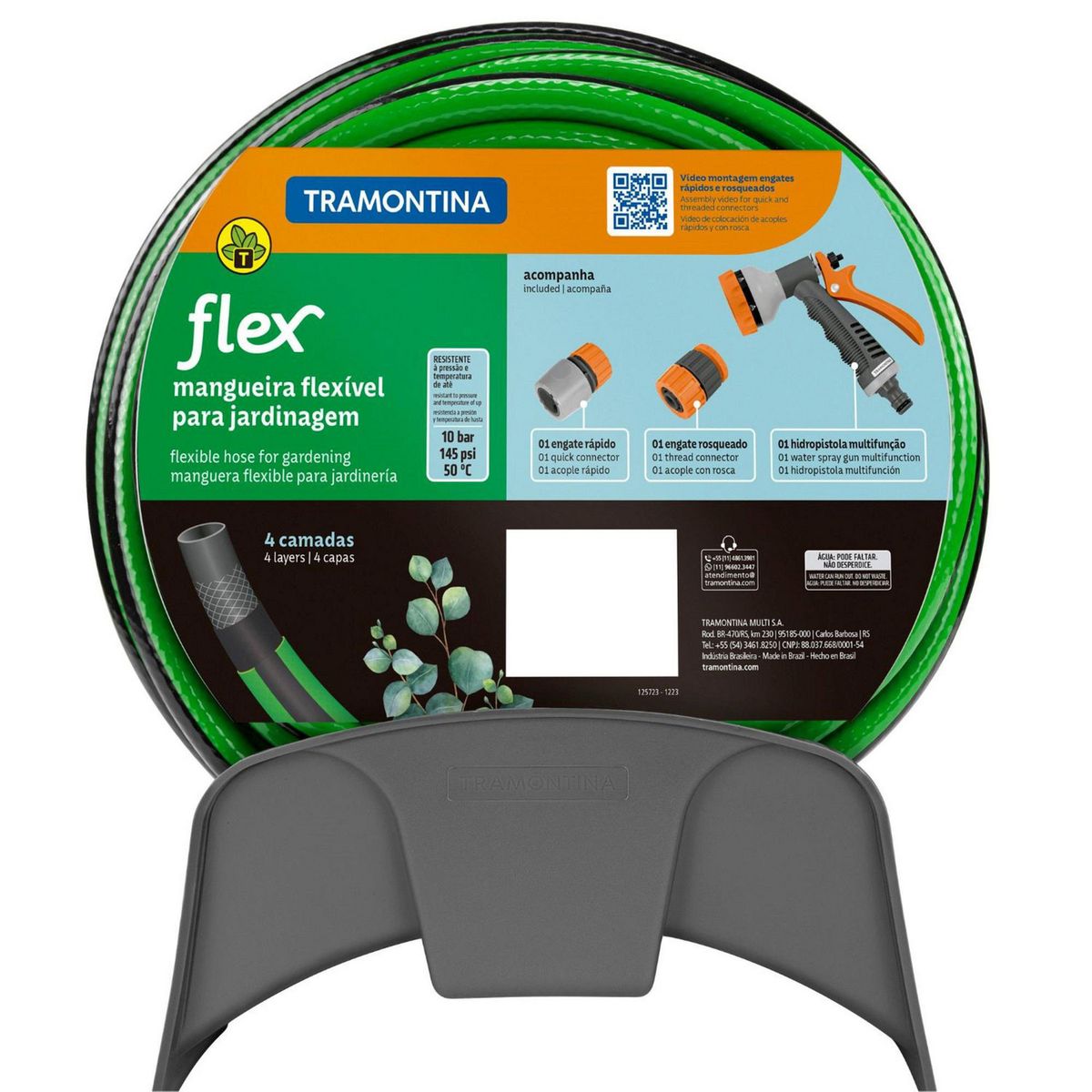 TRAMONTINA - Manguera de Jardín 4 Capas 10 m