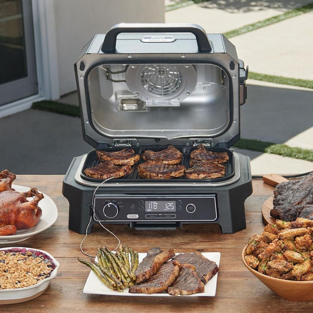 NINJA - Parrilla eléctrica con Ahumador Woodfire Pro XL Ninja