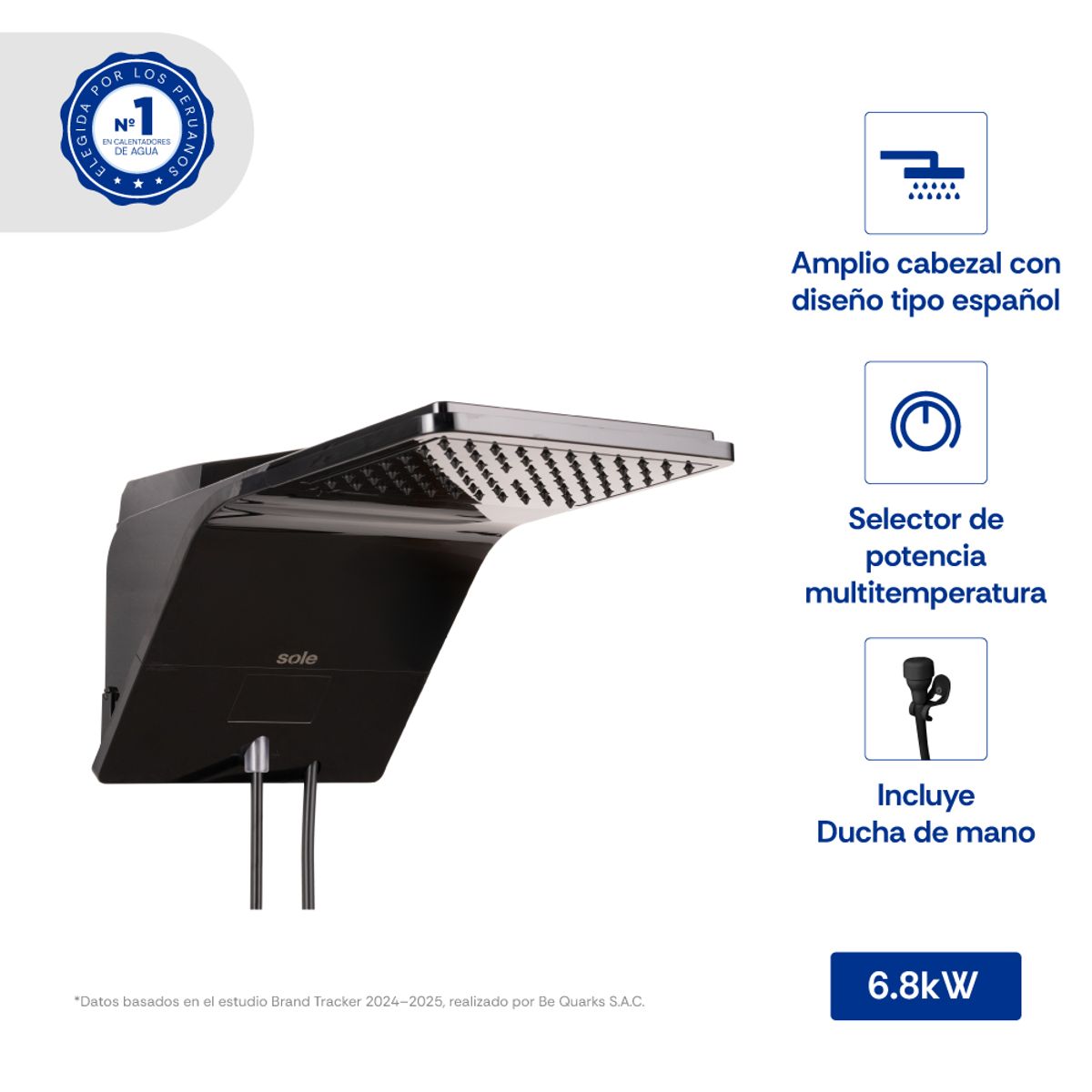 Ducha Eléctrica Premium 6800W, marca Sole - Foto Principal