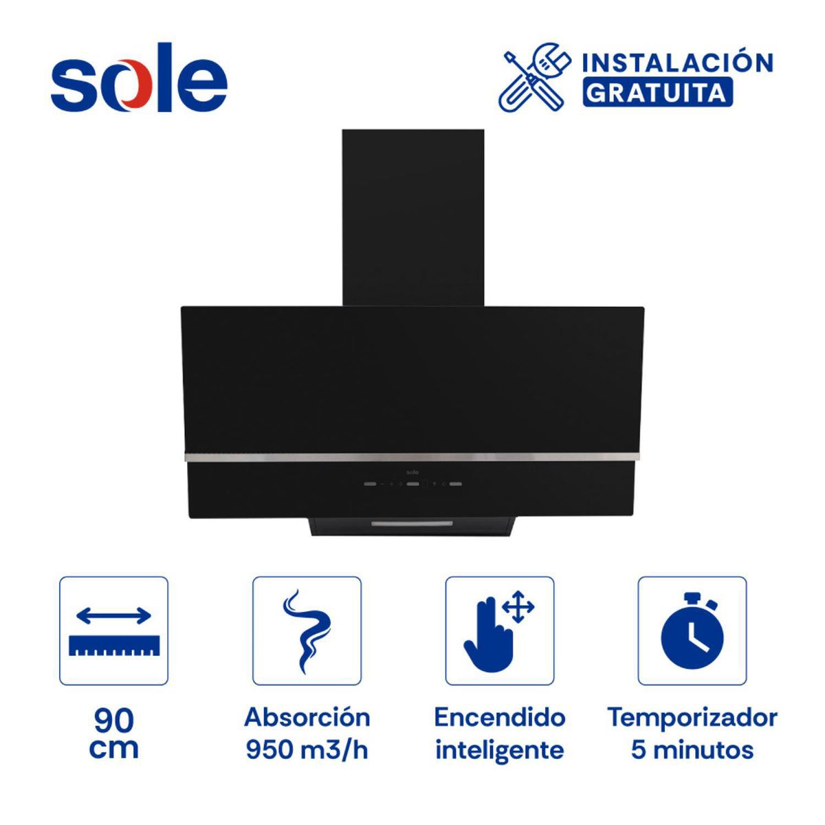 SOLE - Campana Decorativa 90cm Sole Nimbus TURE100CO