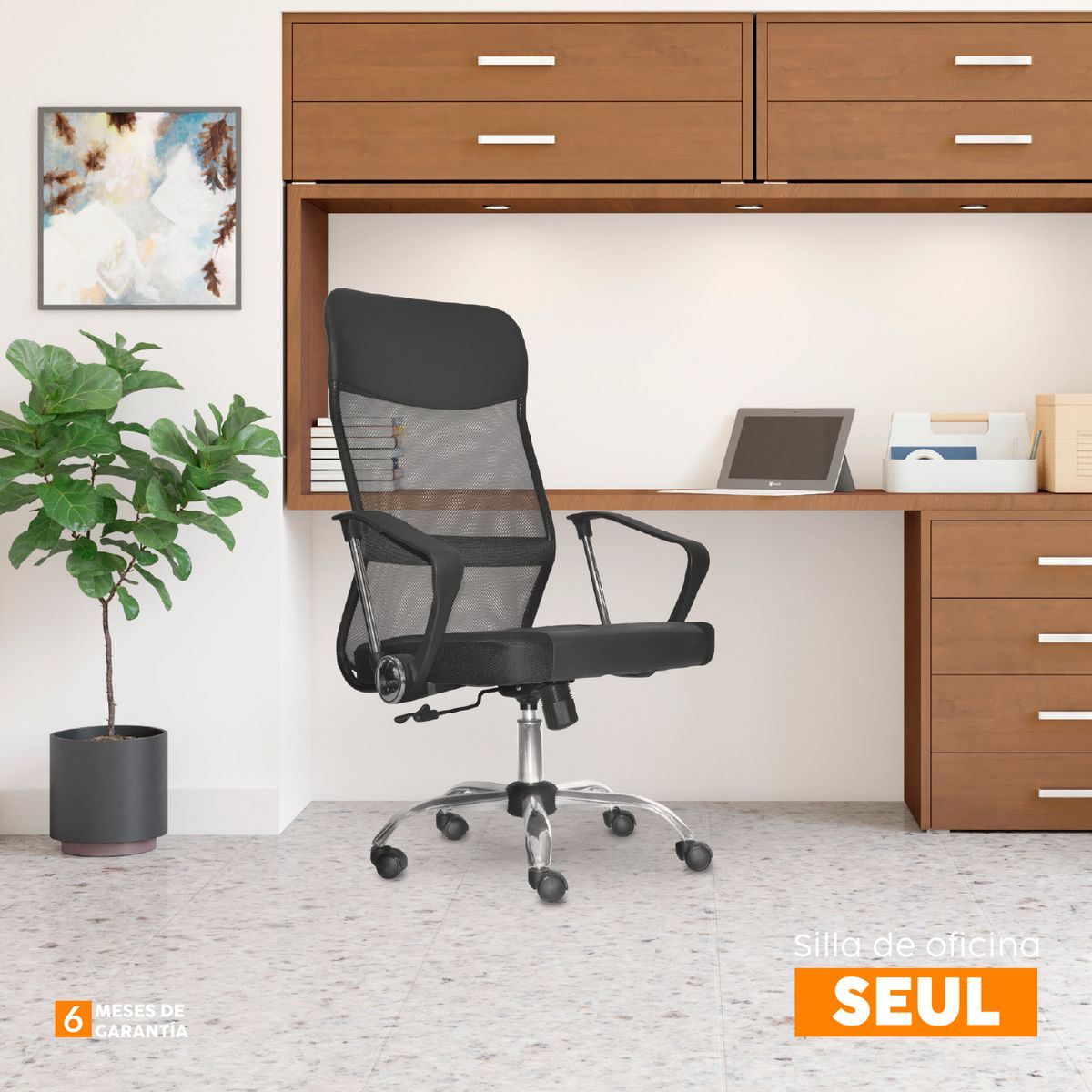 BONNO - Silla de Escritorio Seul Be Bonno Negro