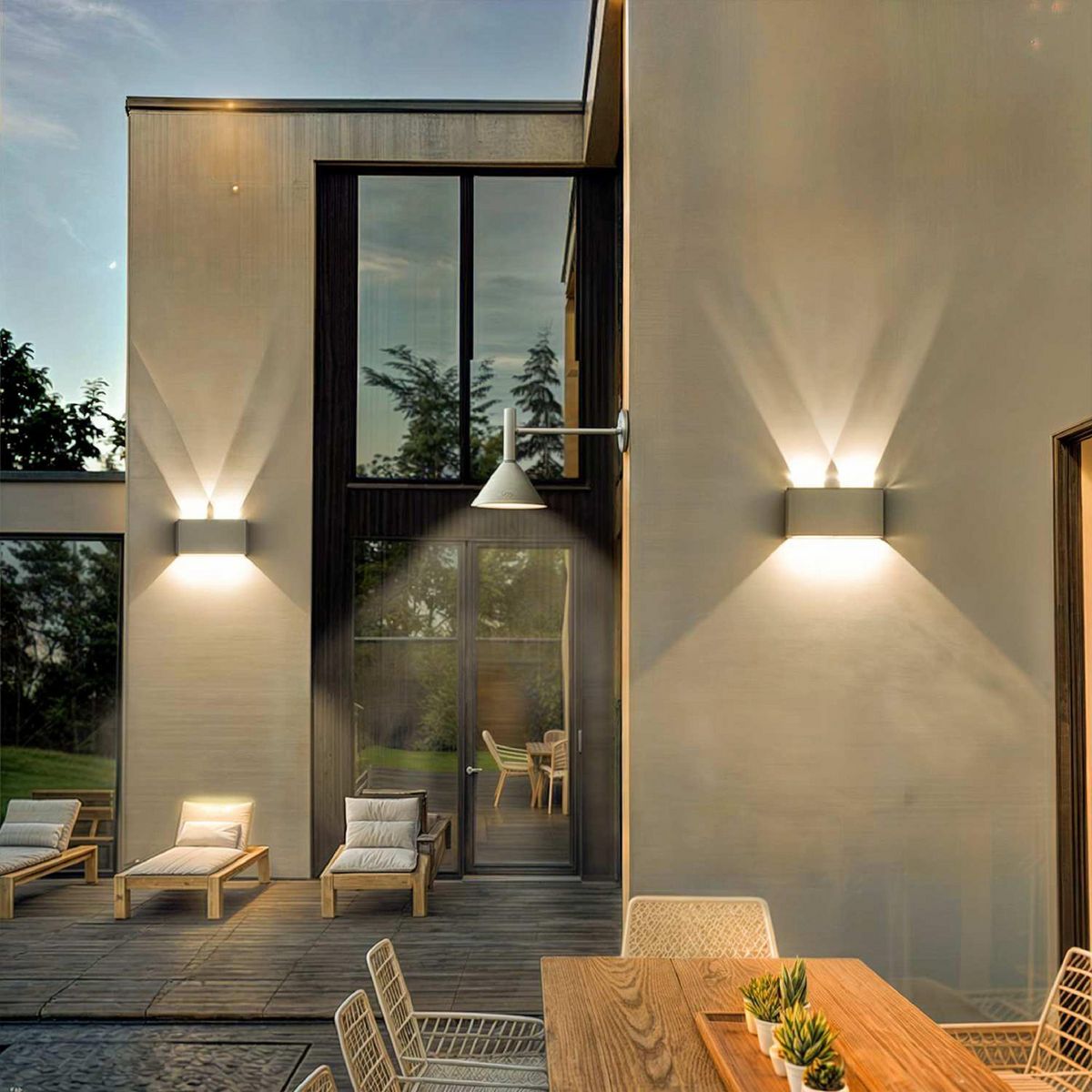 ILUMA - Aplique Exterior Orizon Gris Luz Cálida