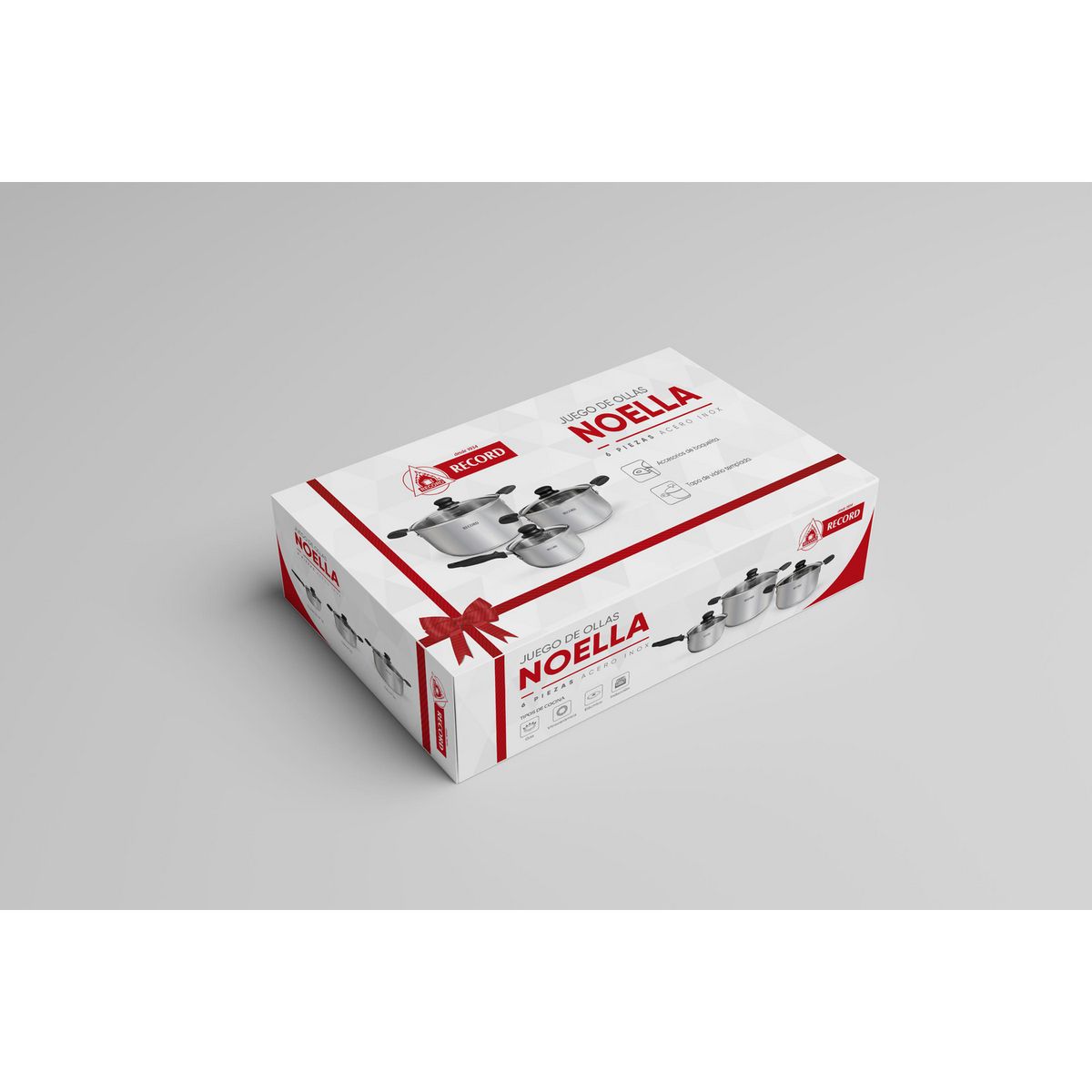 RECORD -  6 Piezas Acero inoxidable Noella Gris