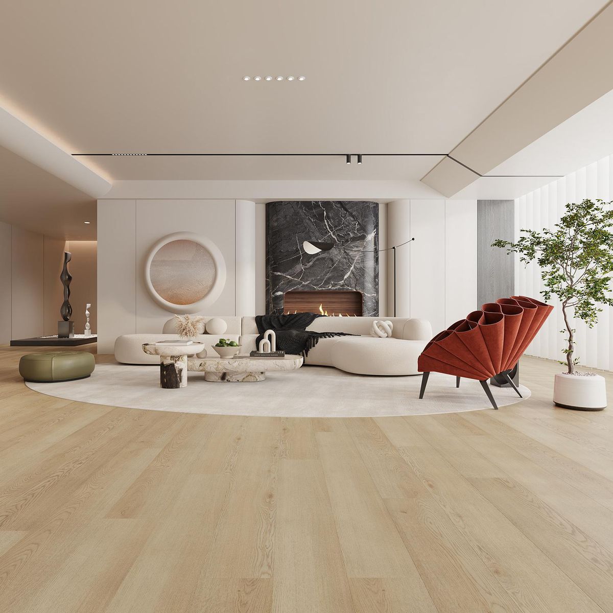 KLIPEN - Piso Vinílico LVT Beige 2mm 3.36 m2 19x122cm