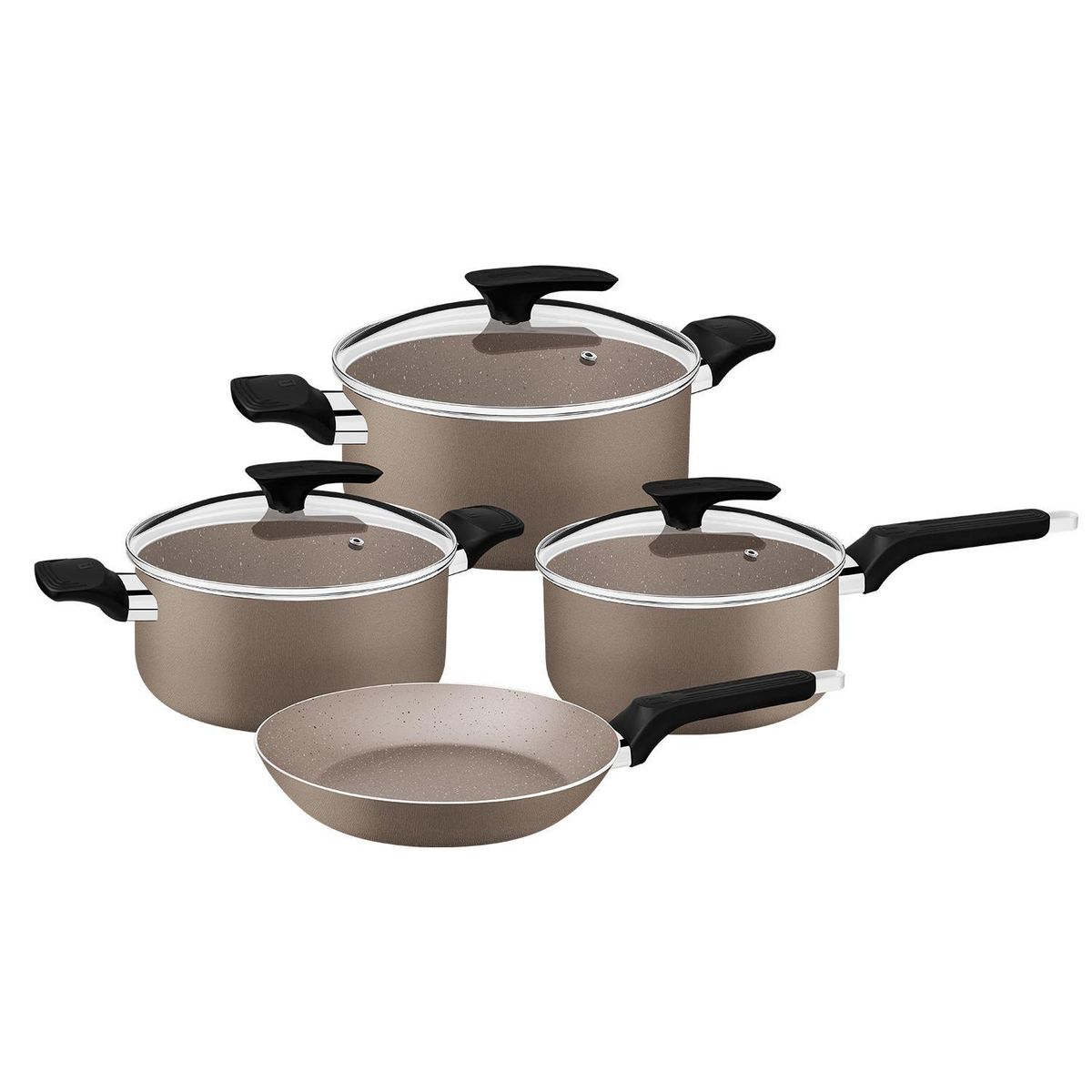 TRAMONTINA - Juego de Ollas Milazzo 7 Piezas