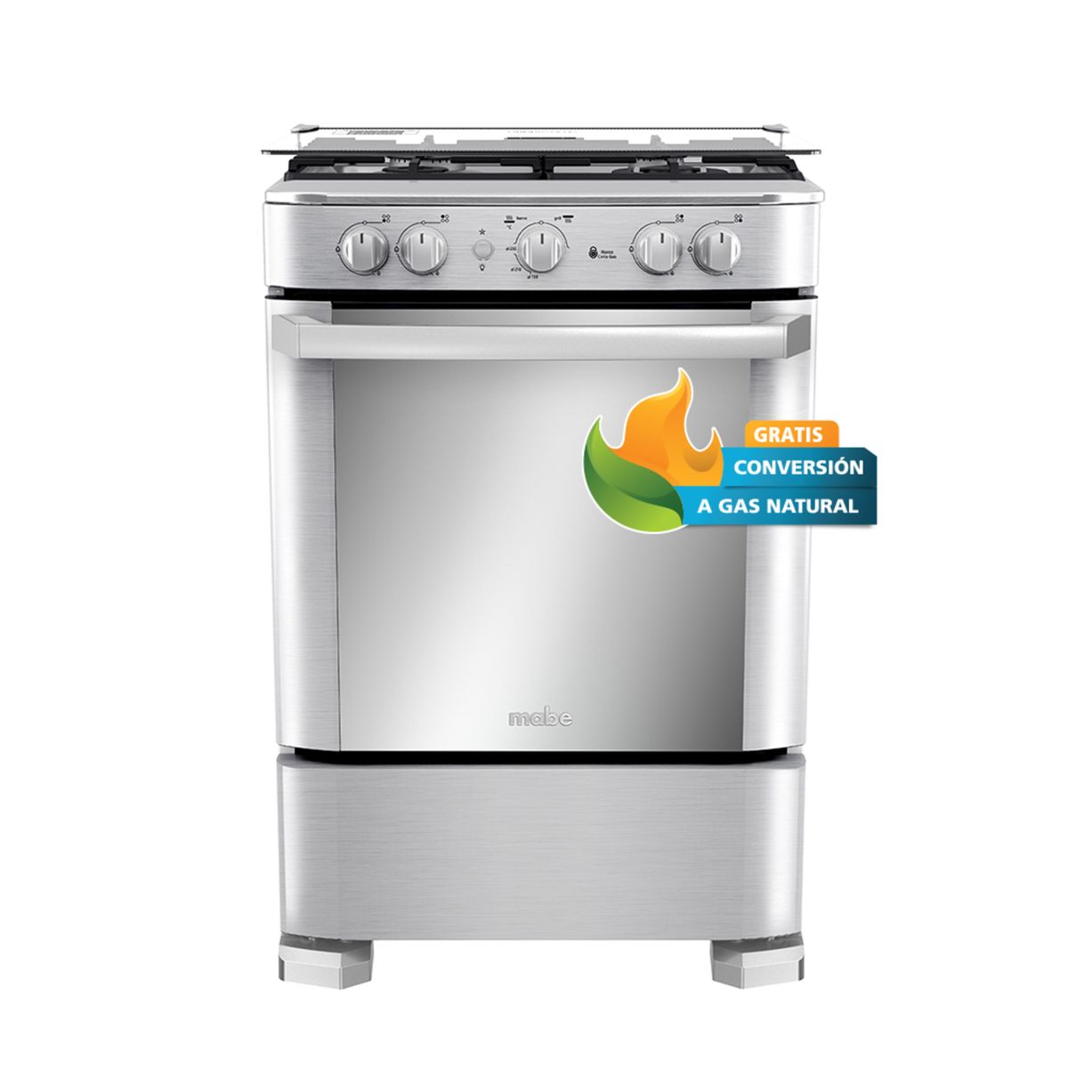 MABE - Cocina de Pie a Gas 4 Hornillas Mabe CMP6060FX1 Inox