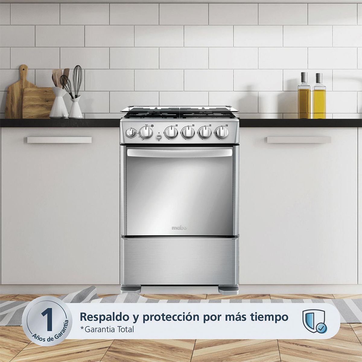 MABE - Cocina de Pie a Gas 4 Hornillas Mabe CMP5545FX0 Inox