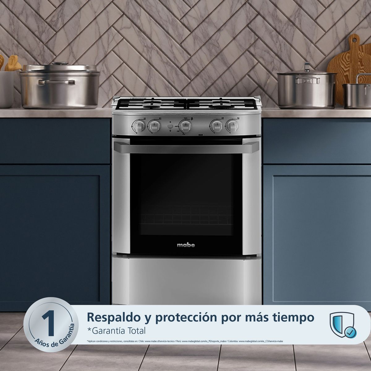 MABE - Cocina de Pie a Gas 4 Hornillas Mabe CMP6020FG1 Inox