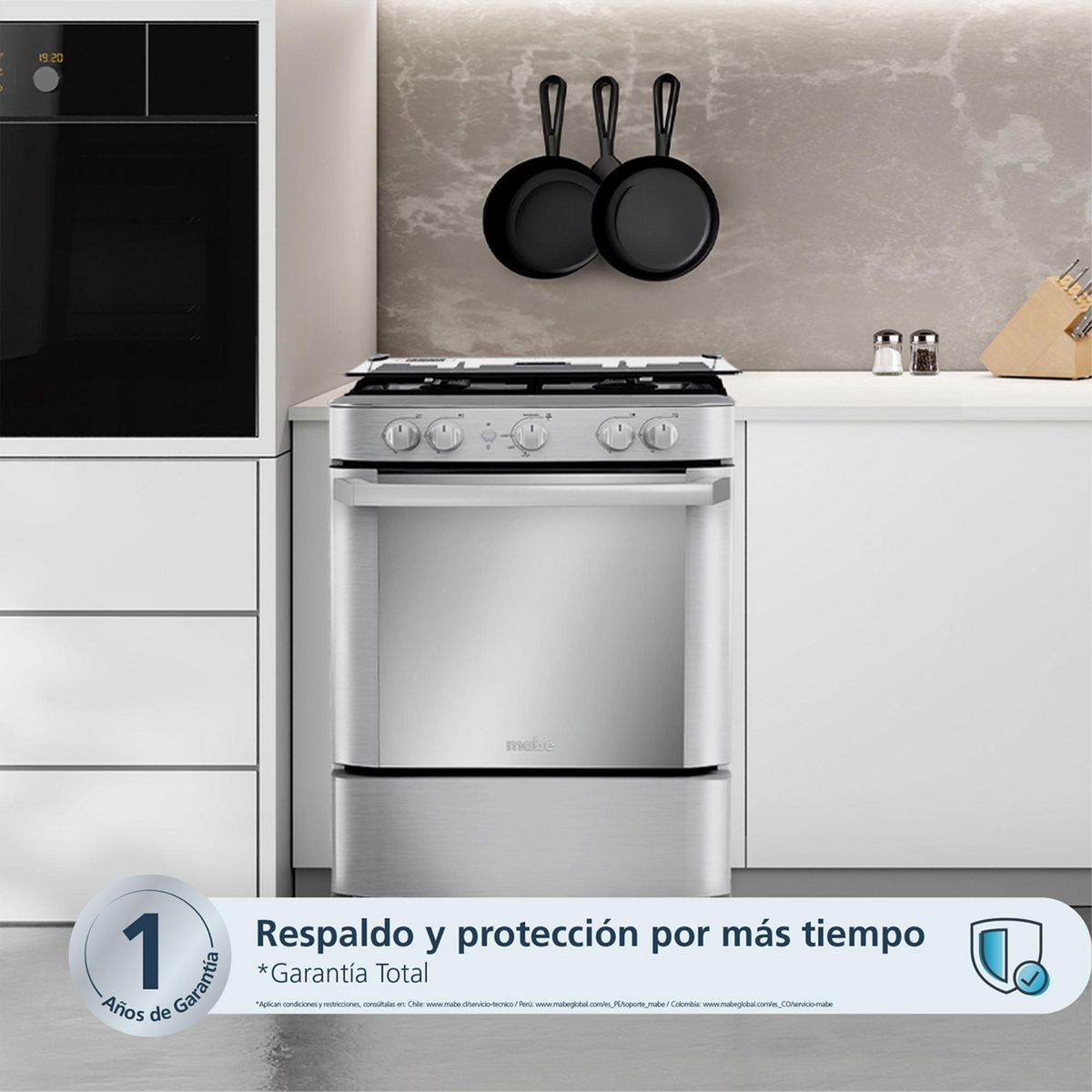 MABE - Cocina de Pie a Gas 4 Hornillas Mabe CMP6030FX1 Inox