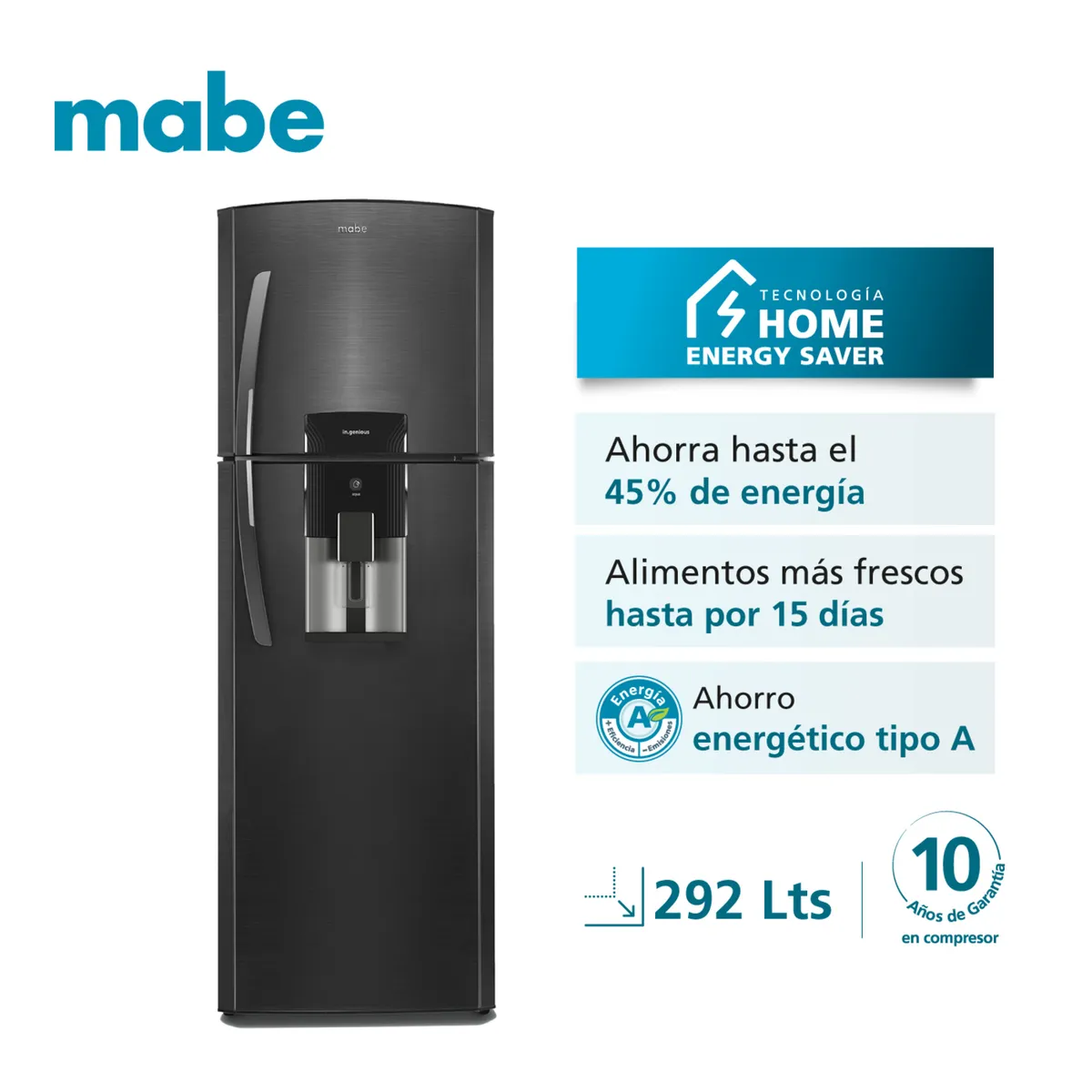Mabe - Refrigeradora Mabe 292L Side By Side 2 Puertas RMA305FWPC
