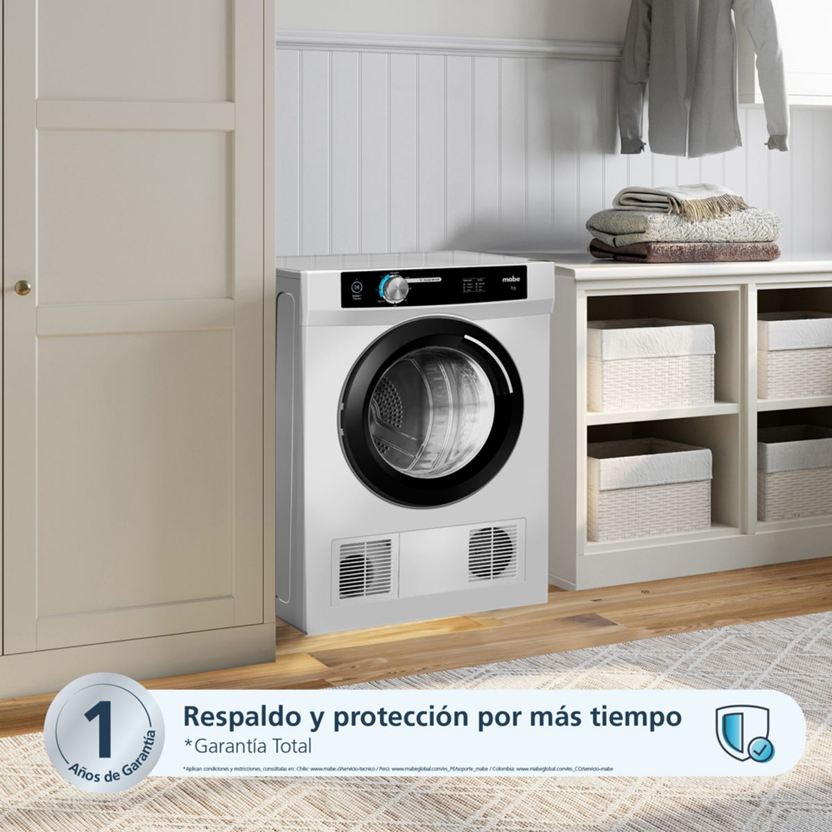 MABE - Secadora de Ropa Mabe 9kg Carga Frontal con Evacuación SEM090VBBB0