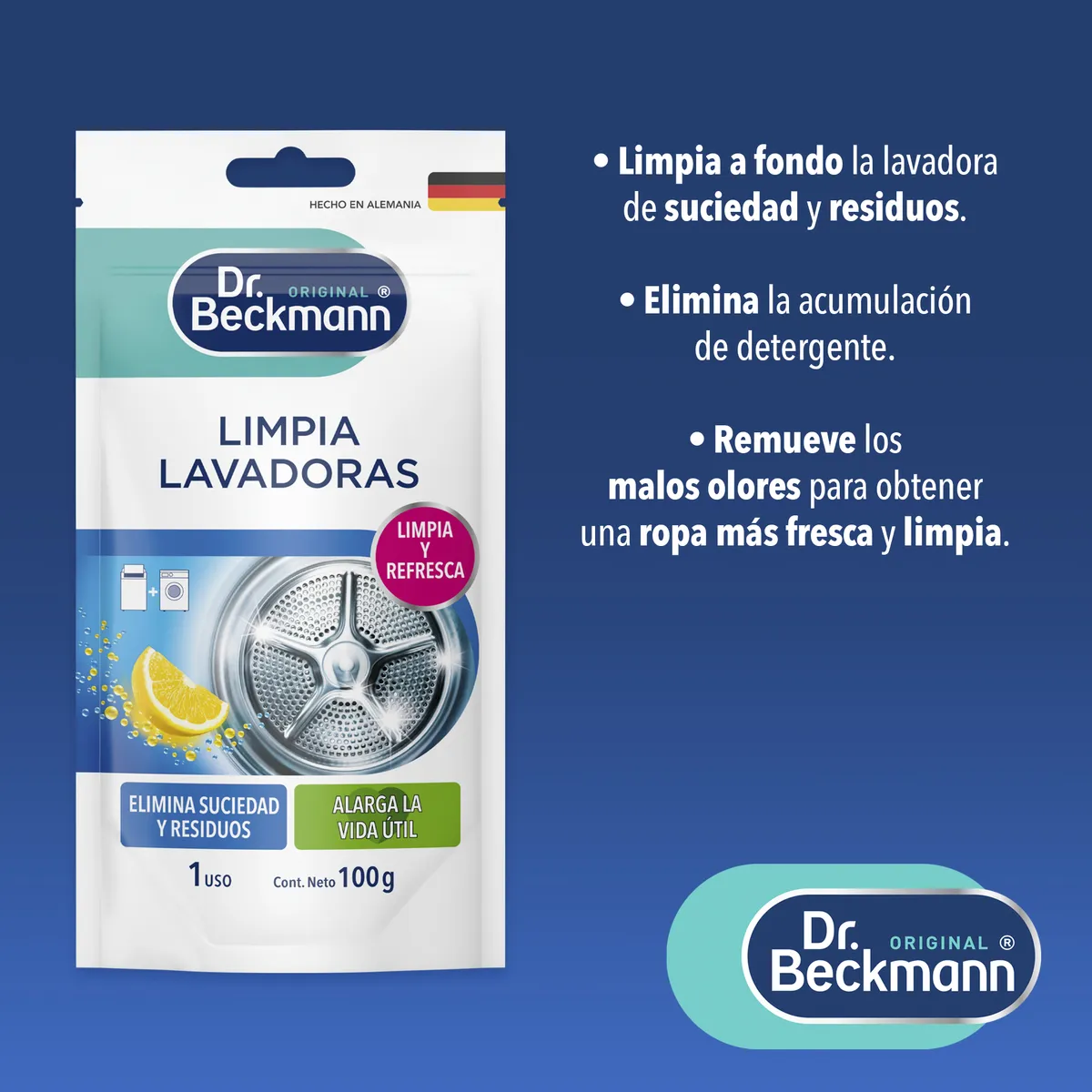 DR BECKMANN - Limpia Lavadoras en Polvo 100gr DR BECKMANN