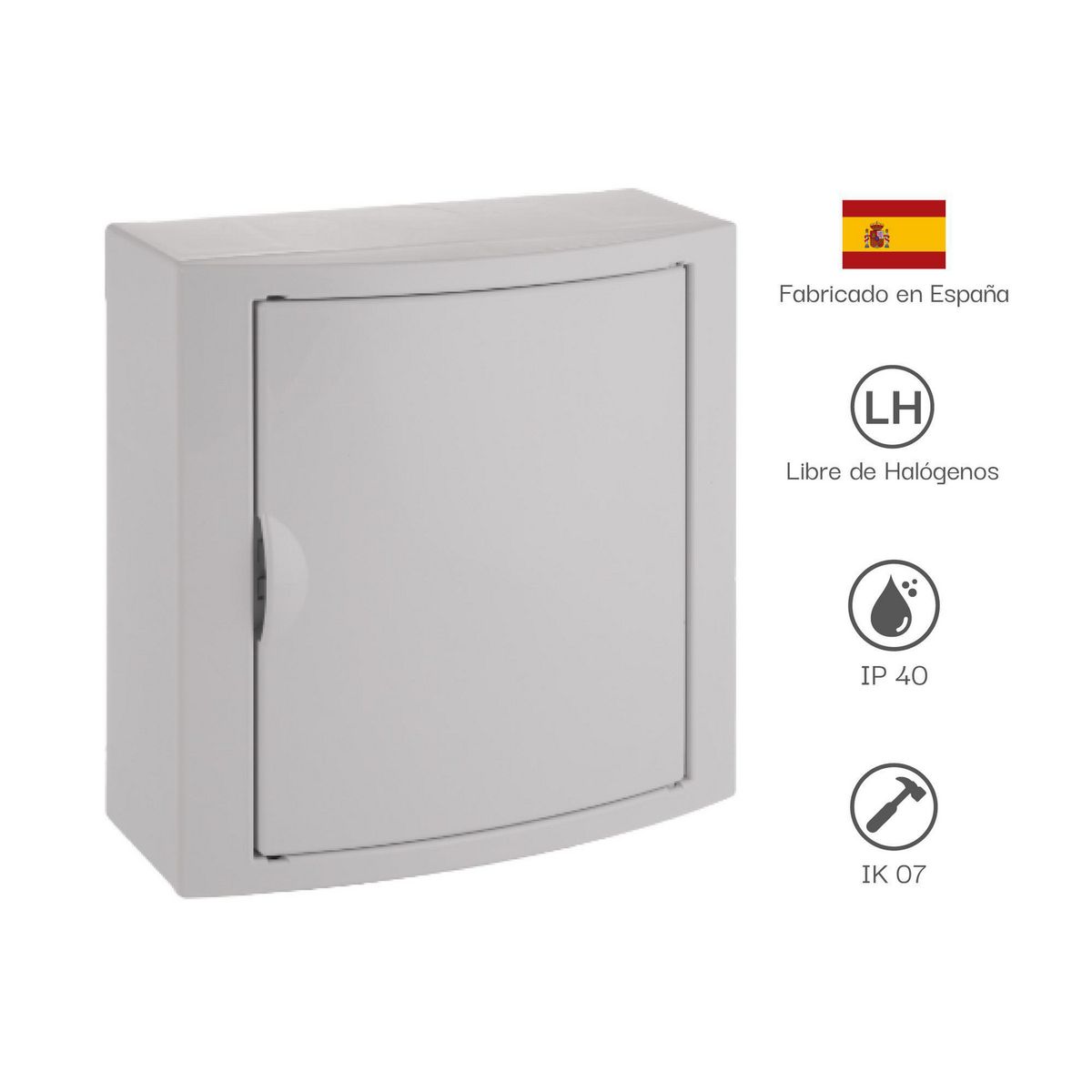 SOLERA - Tablero Riel Din Adosa. Libre Halog. 8 Polos Puerta Blanca A/H Ip40 Ik07