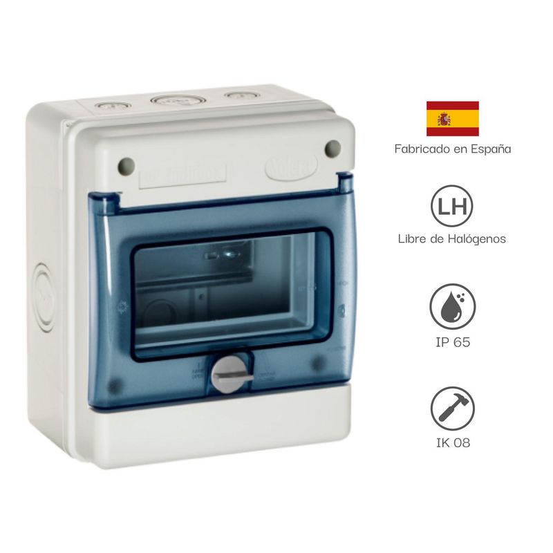 SOLERA - TABLERO DISTRIBUCION ADOSA. HERMETICO LIBRE HALOG. 6 P  IP65 IK08 170X200X115MM