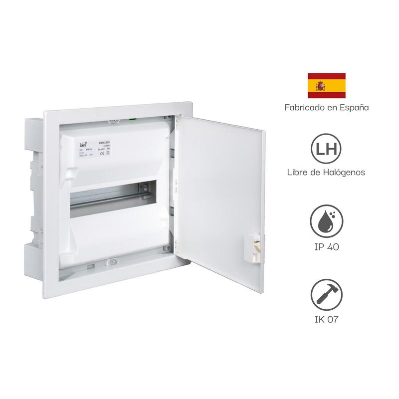 SOLERA - TABLERO METALBOX DE DISTRIBUCION EMPOTRABLE 14 ELEMENTOS IP40 IK07