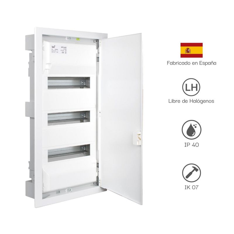 SOLERA - TABLERO METALBOX DE DISTRIBUCION EMPOTRABLE 42 ELEMENTOS IP40 IK07