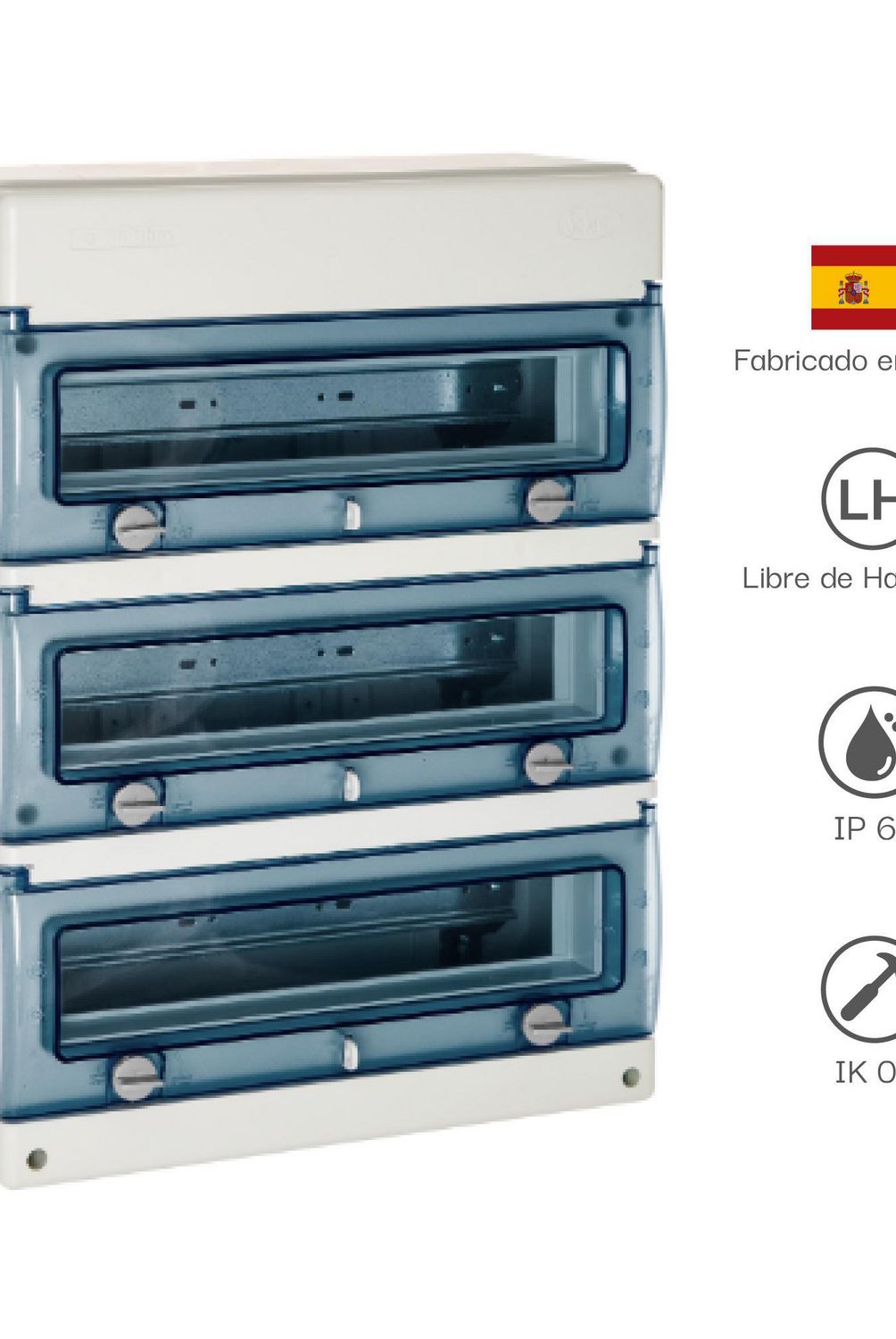 SOLERA - Tablero Distribución Adosa. Hermetico Libre Halog. 48 P C/Borne Ip65 Ik08 362X500X160Mm