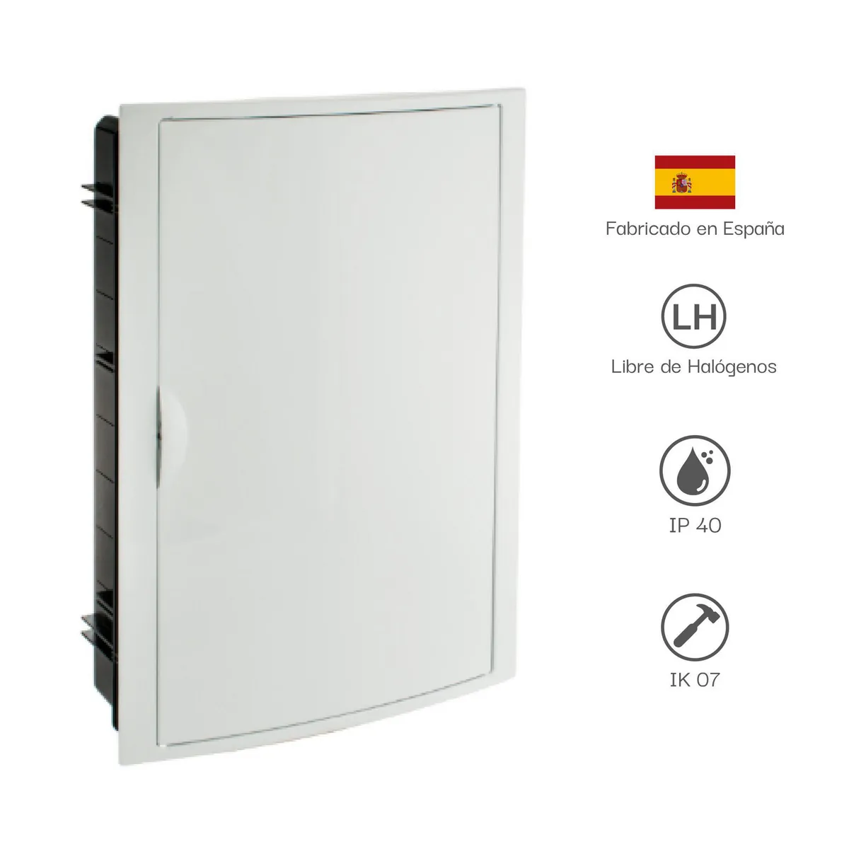 SOLERA - Tablero Riel Din Empotra. Libre Halog. 42 Polos Puerta Blanca A/H Ip40 Ik07 (5260Flj)