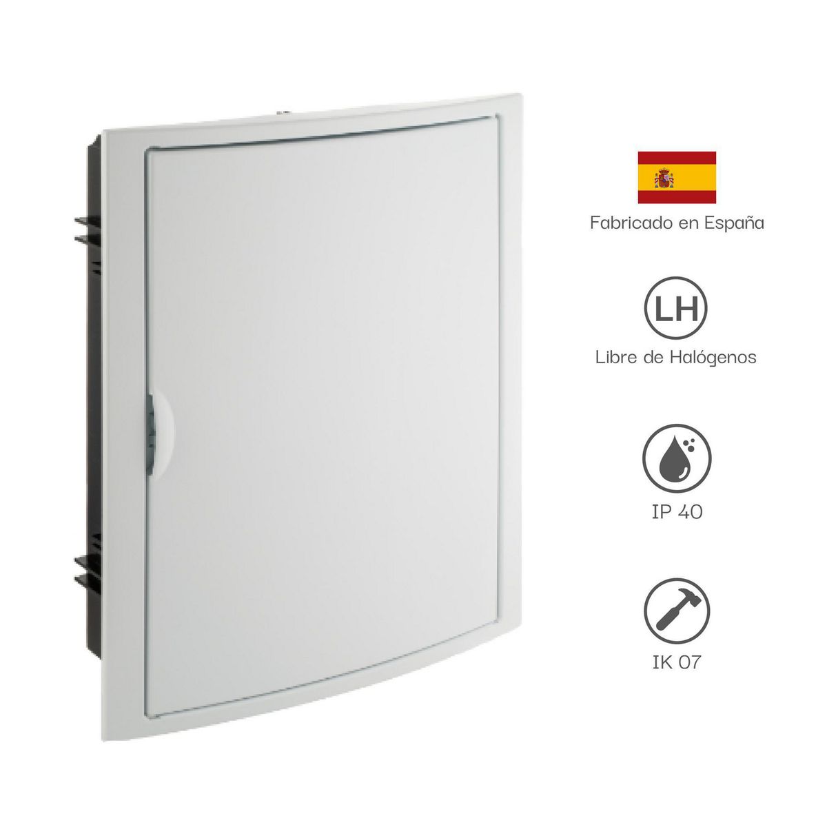 SOLERA - Tablero Riel Din Empotra. Libre Halog. 28 Polos Puerta Blanca A/H Ip40 Ik07