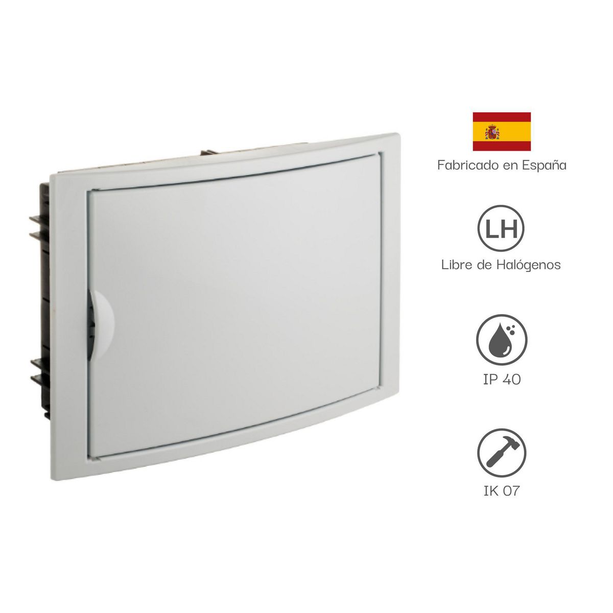 SOLERA - Tablero Riel Din Empotra. Libre Halog. 14 Polos Puerta Blanca A/H Ip40 Ik07