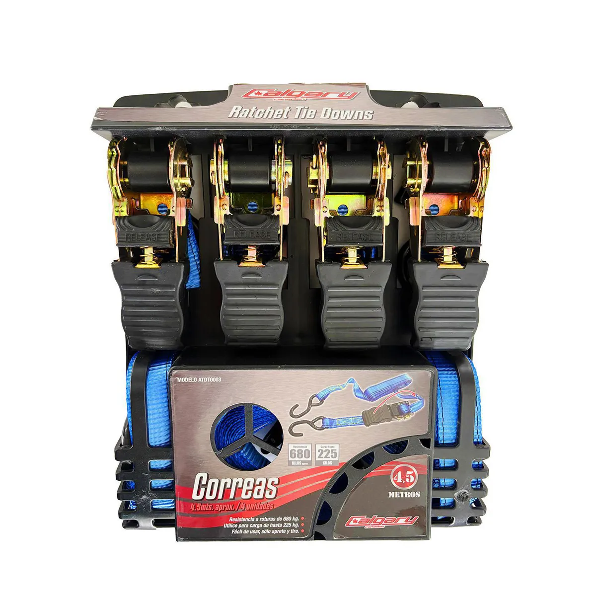 CALGARY - Pack 4 correas largo 4.5 mts