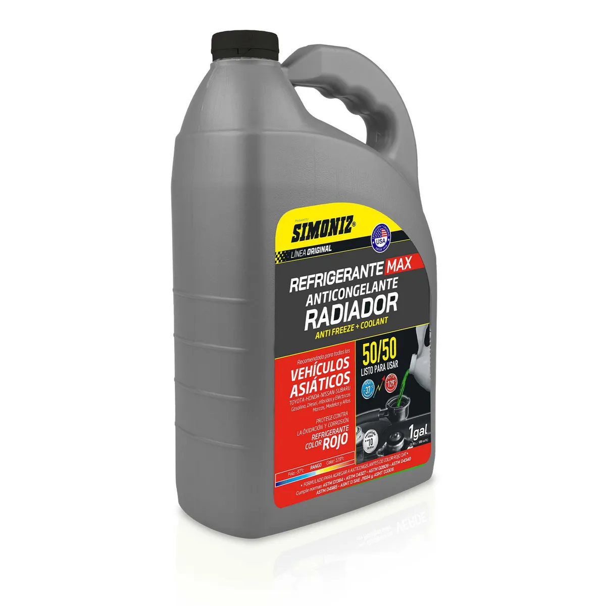 SIMONIZ - Refrigerante Radiador 50/50 Rojo 1 Galón