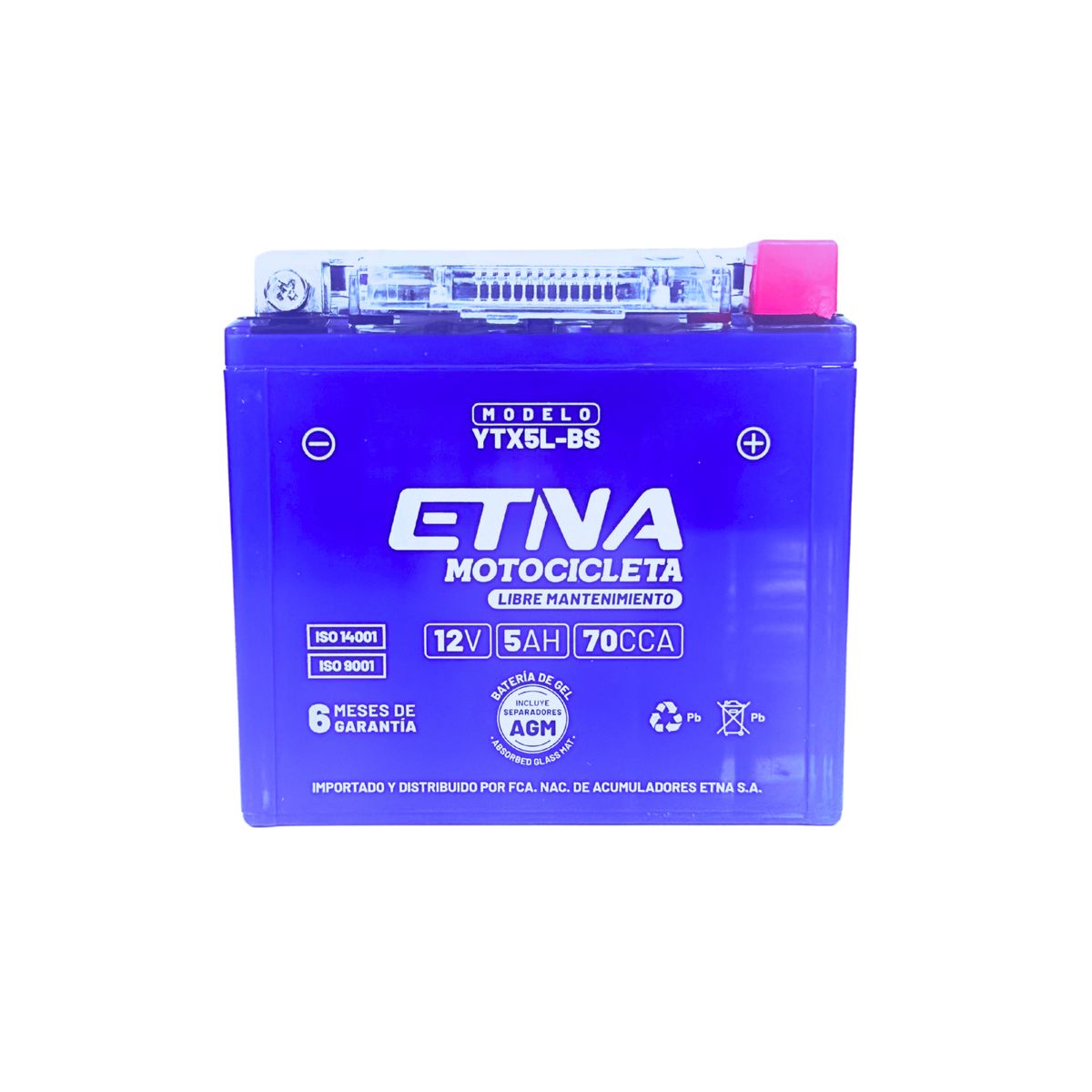 ETNA - Batería para Moto MTL YTX5L-BS 70 Amperios