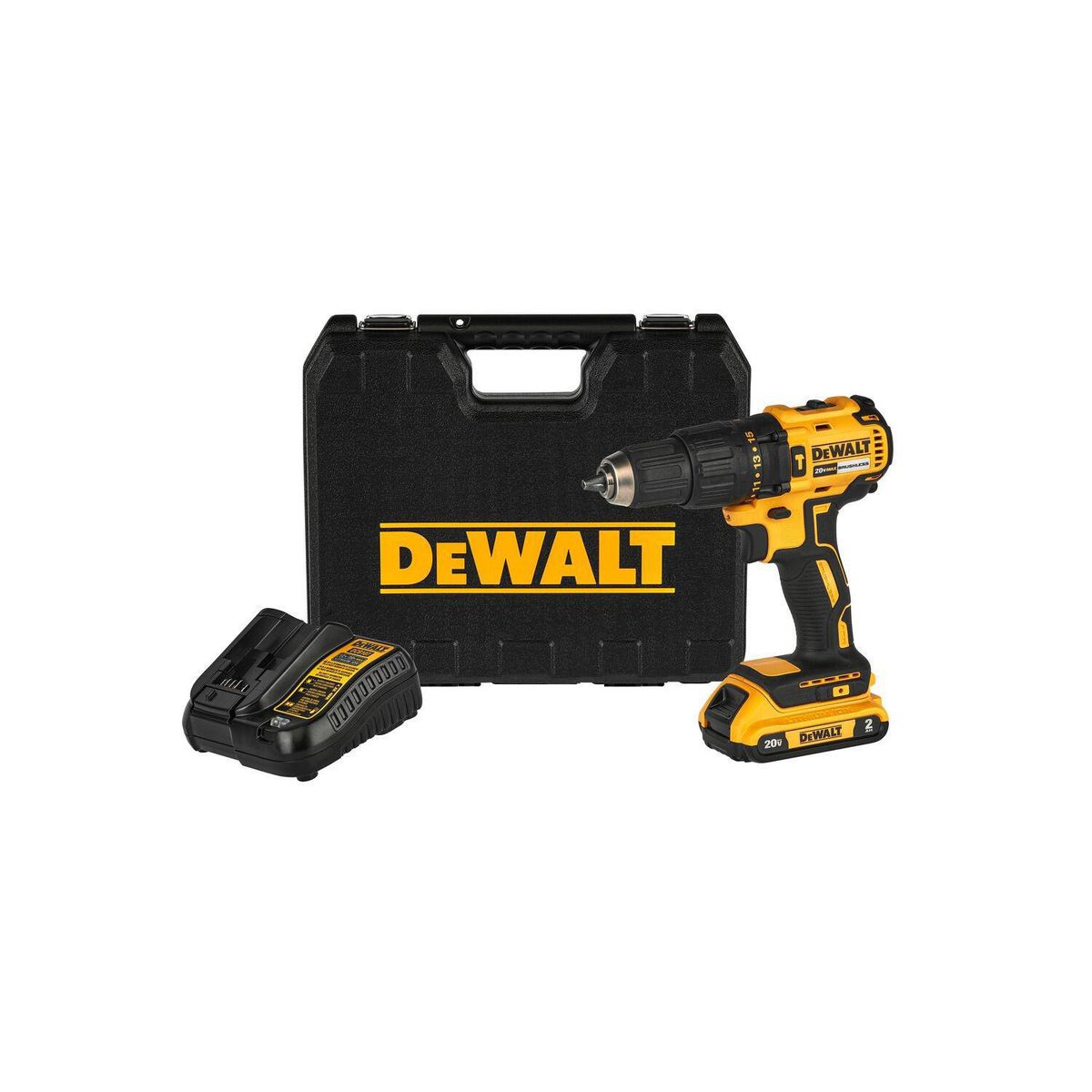 DEWALT - Taladro Percutor Inalámbrico DCD7781D1 + 01 Batería 2Ah + 01 Cargador + 01 Maletín Plástico DeWALT