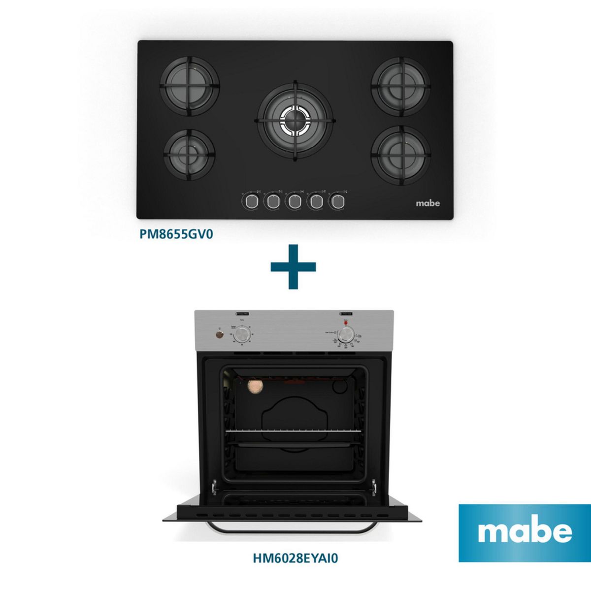 MABE - Cocina Empotrable PM8655GV0 + Horno Empotrable Eléctrico HM6028EYAI0