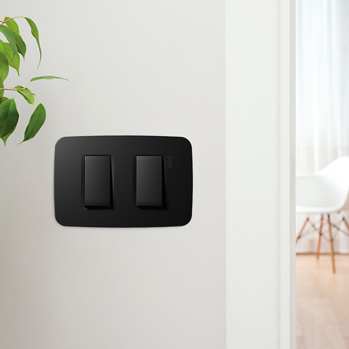 ABB - Conmutador Doble Negro Origen ABB