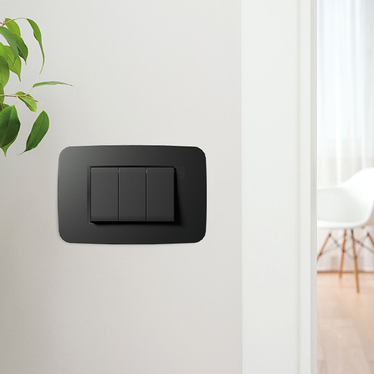 ABB - Conmutador Triple Negro Origen ABB