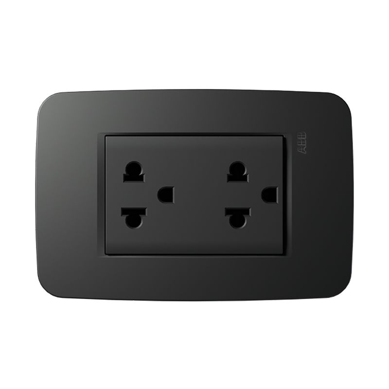 ABB - Tomacorriente Duplex Euroamericano C/Tierra Negro Origen ABB