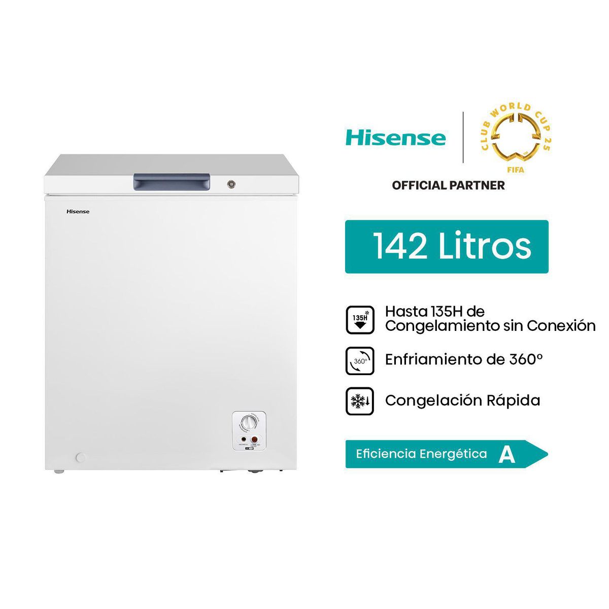 HISENSE - Congeladora Horizontal Blanco 142lt FC185NW2A