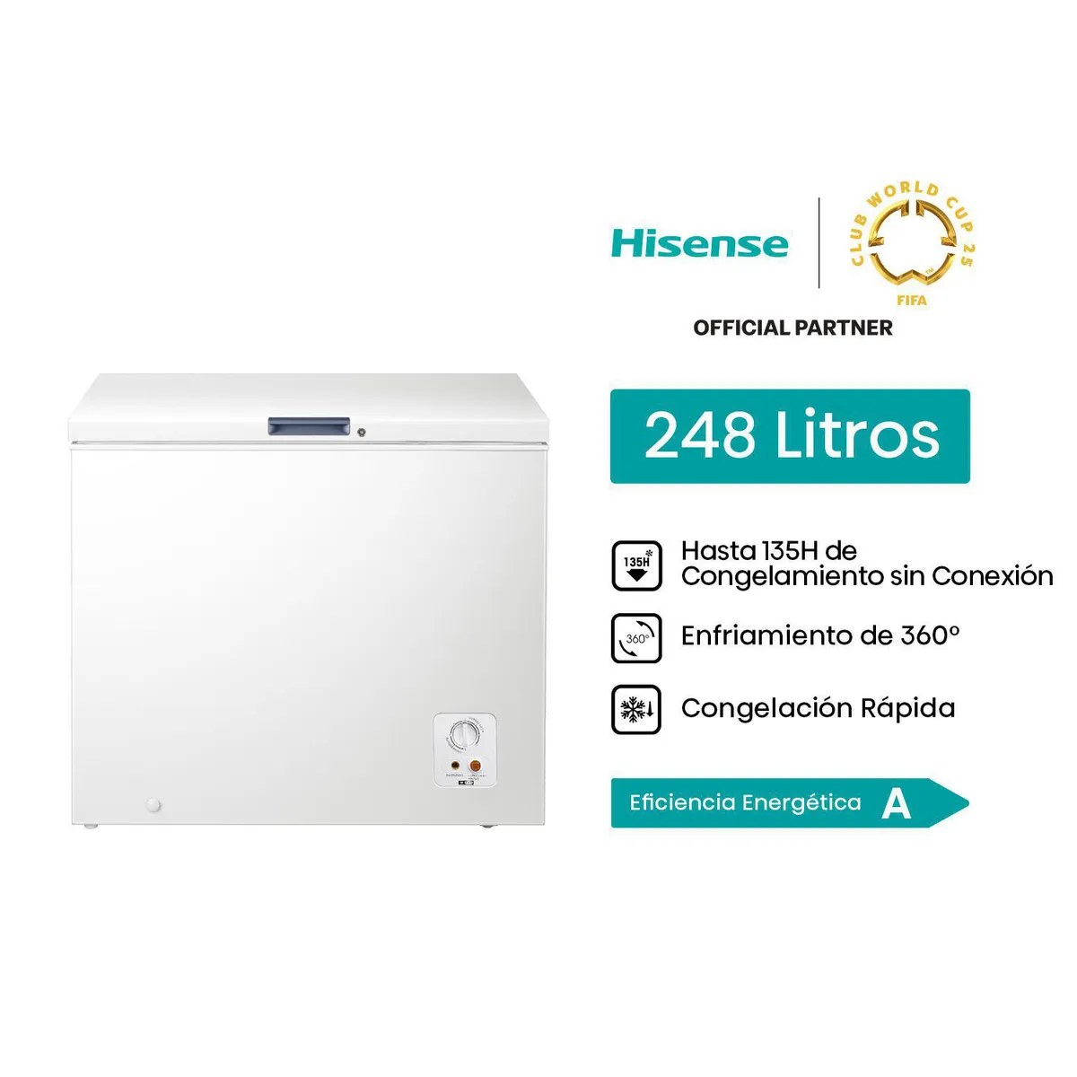 Hisense - Congeladora Horizontal Blanco 248L