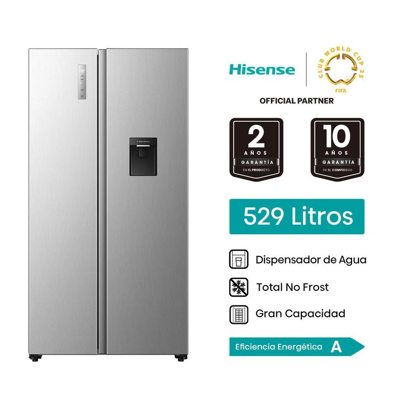 HISENSE - Refrigeradora Side by Side No Frost 529L